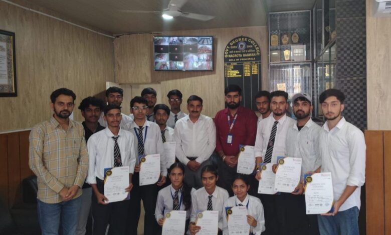 नगरोटा कॉलेज में डिजिटल मार्केटिंग विशेष प्रशिक्षण कार्यशाला सम्पन्न