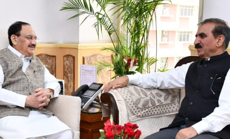 मुख्यमंत्री सुक्खू ने नड्डा से की मुलाकात
