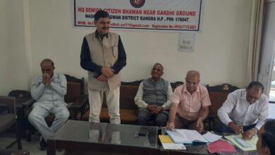 नगरोटा बगवां की मासिक बैठक  सीनियर सिटीजन भवन  में सम्पन्न हुई